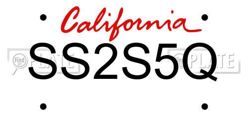 SS2S5Q California License Plate