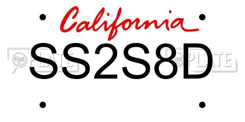 SS2S8D California License Plate