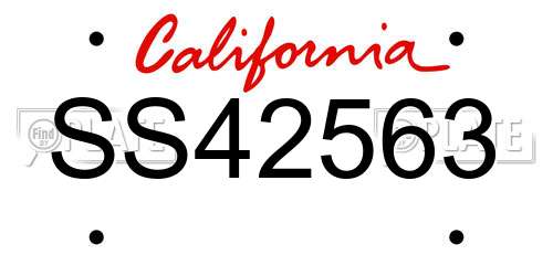 SS42563 California License Plate