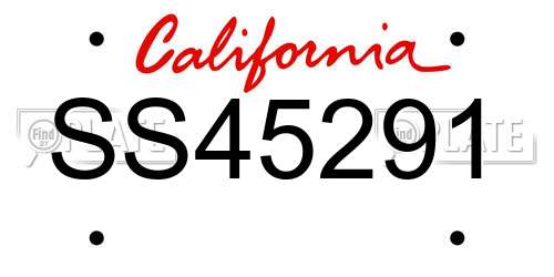 SS45291 California License Plate
