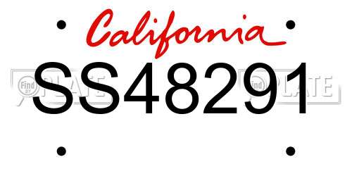 SS48291 California License Plate