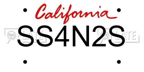 SS4N2S California License Plate