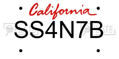 SS4N7B California License Plate