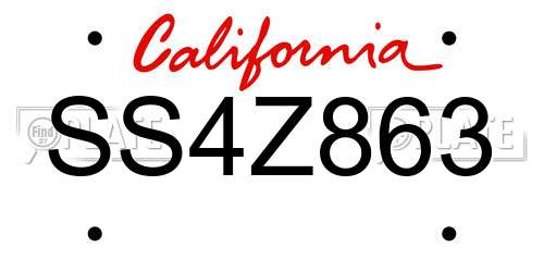 SS4Z863 California License Plate