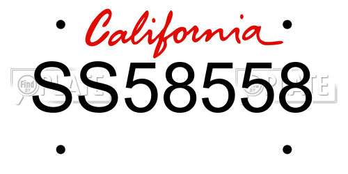 SS58558 California License Plate