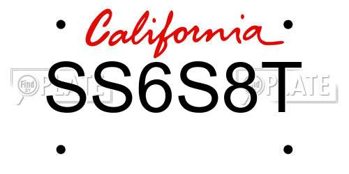 SS6S8T California License Plate
