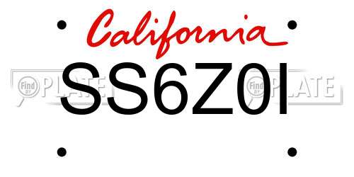 SS6Z0I California License Plate