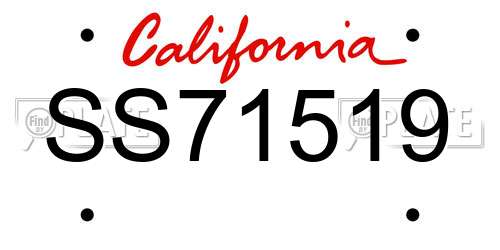 SS71519 California License Plate