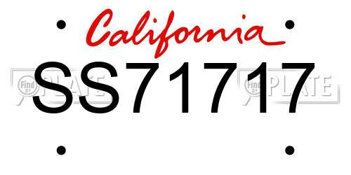 SS71717 California License Plate