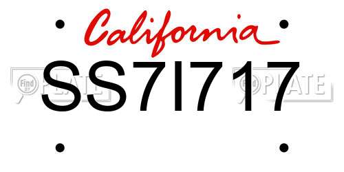 SS7I717 California License Plate