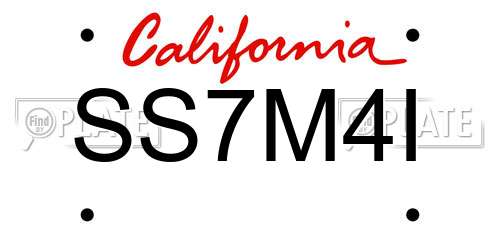 SS7M4I California License Plate