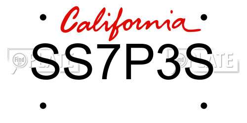 SS7P3S California License Plate