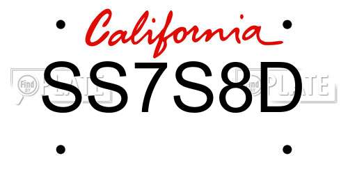 SS7S8D California License Plate