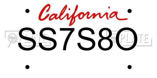 SS7S8O California License Plate
