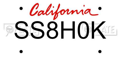 SS8H0K California License Plate