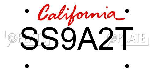 SS9A2T California License Plate