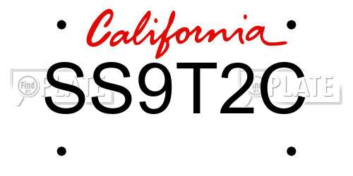 SS9T2C California License Plate