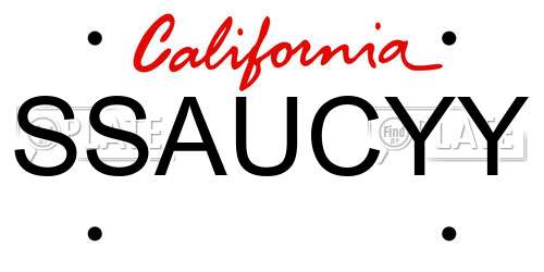 SSAUCYY California License Plate