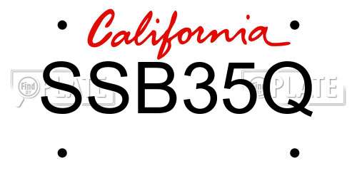 SSB35Q California License Plate