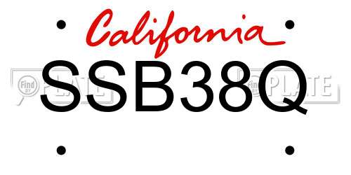 SSB38Q California License Plate
