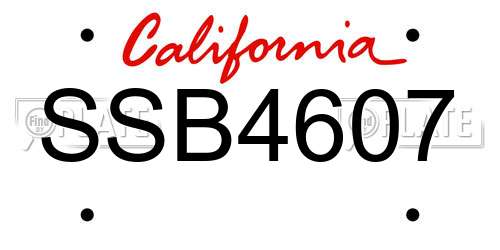 SSB4607 California License Plate