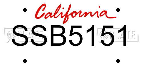 SSB5151 California License Plate