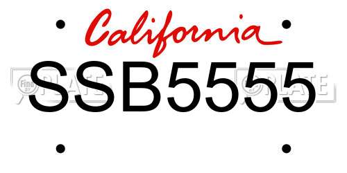 SSB5555 California License Plate