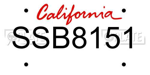 SSB8151 California License Plate
