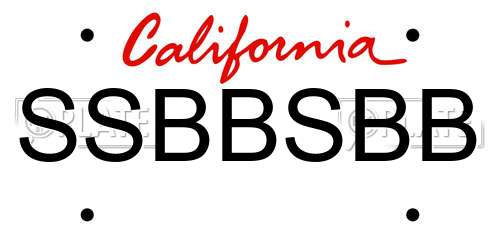 SSBBSBB California License Plate