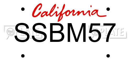 SSBM57 California License Plate