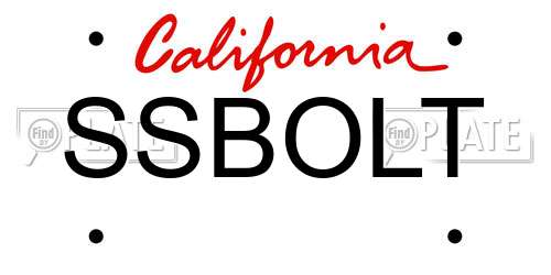 SSBOLT California License Plate