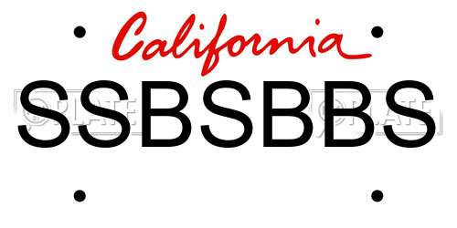 SSBSBBS California License Plate