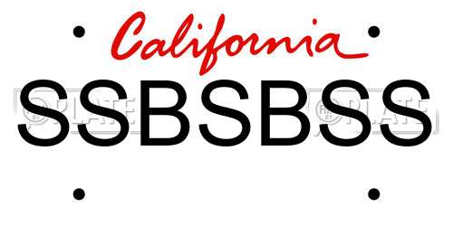SSBSBSS California License Plate