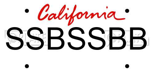 SSBSSBB California License Plate
