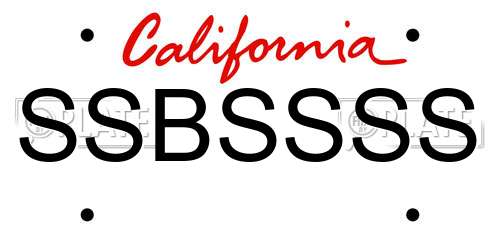 SSBSSSS California License Plate