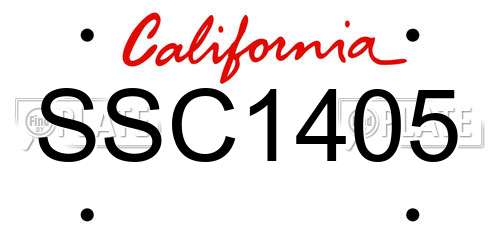 SSC1405 California License Plate