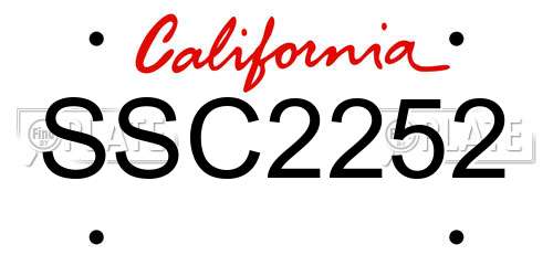 SSC2252 California License Plate