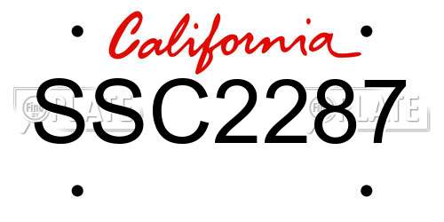 SSC2287 California License Plate