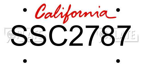 SSC2787 California License Plate
