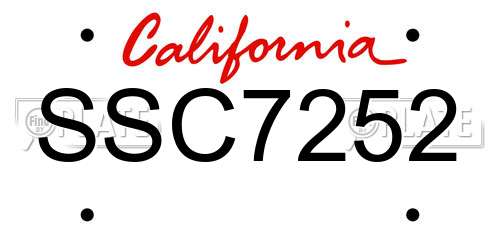 SSC7252 California License Plate