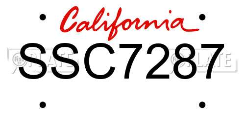 SSC7287 California License Plate