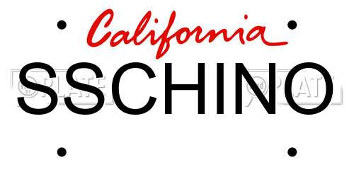 SSCHINO California License Plate