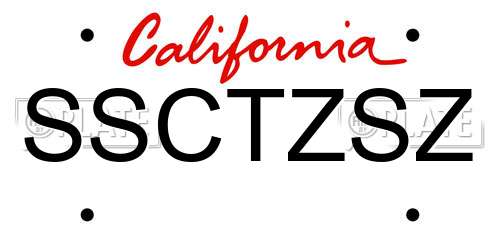 SSCTZSZ California License Plate