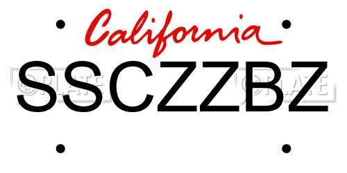 SSCZZBZ California License Plate