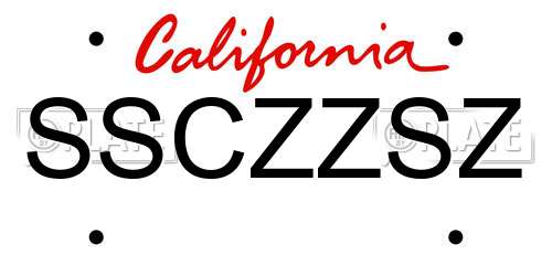 SSCZZSZ California License Plate
