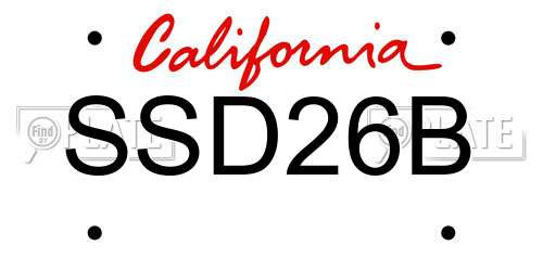 SSD26B California License Plate
