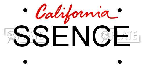 SSENCE California License Plate