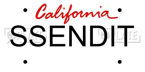 SSENDIT California License Plate