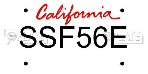 SSF56E California License Plate
