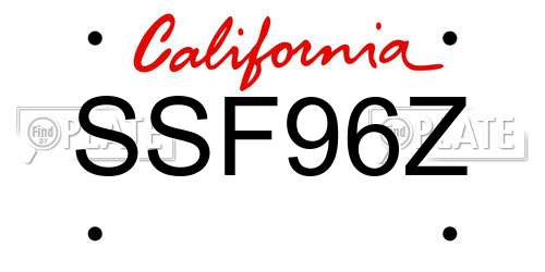 SSF96Z California License Plate